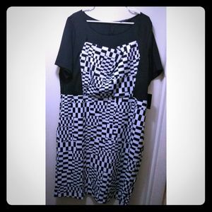 NWT Eloquii Black/White Pinafore Dress